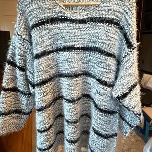 Soft and Cozy Striped Sweater - Black and White